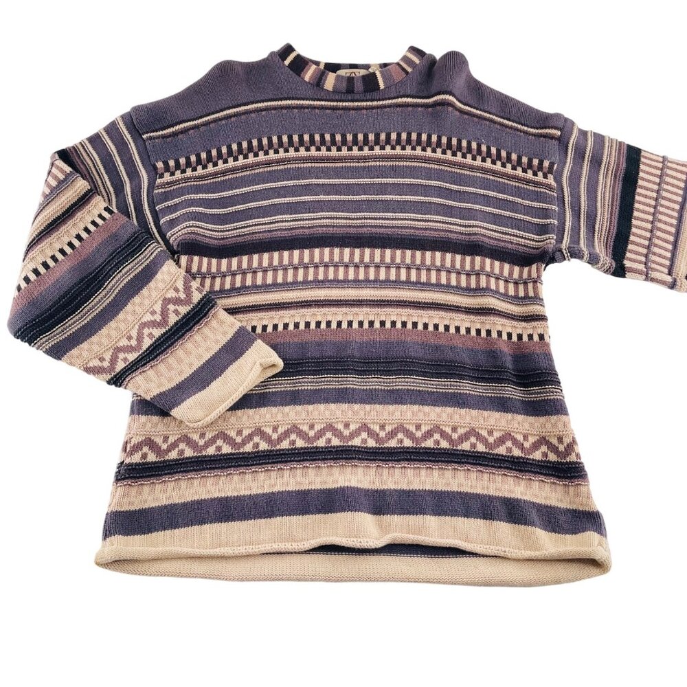 Toddler & Zeidler Vintage‎ 100% Cotton Striped Sweater Women's size Large